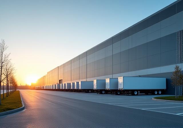 Exterior of our modern freight warehouse facility at 2301 Duss Ave